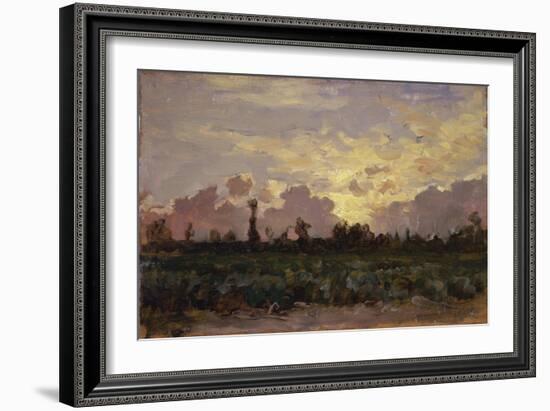 Golden Clouds, (Landscape at Dawn)-Demetrio Cosola-Framed Art Print