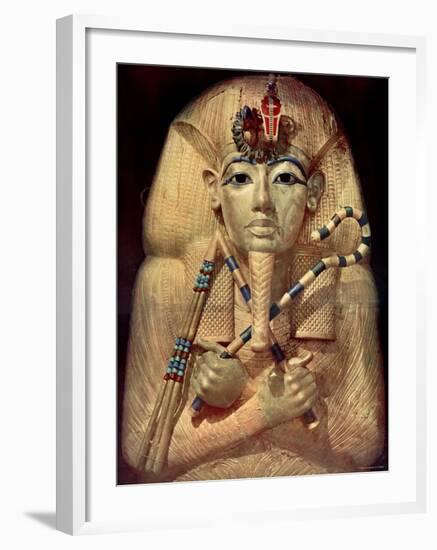 Golden Coffin of Egyptian King Tut Made in His Image-null-Framed Photographic Print