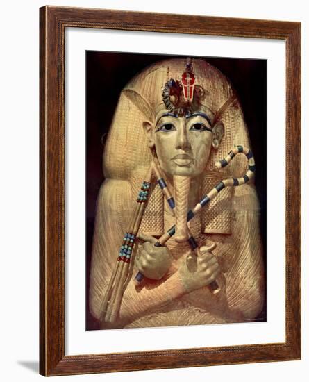 Golden Coffin of Egyptian King Tut Made in His Image-null-Framed Photographic Print