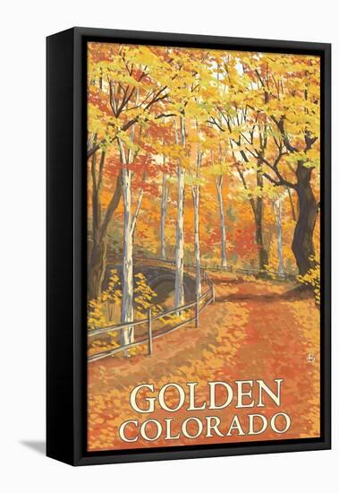 Golden, Colorado - Fall Colors Scene-Lantern Press-Framed Stretched Canvas