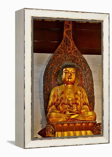 Golden Colorful Buddha at the Jade Buddha Temple in Shanghai, China-Darrell Gulin-Framed Premier Image Canvas