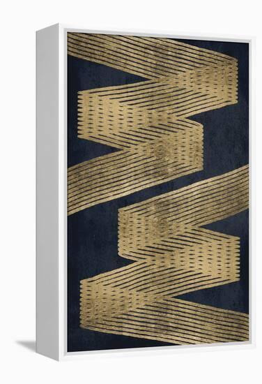 Golden Criss Cross 1-Denise Brown-Framed Stretched Canvas