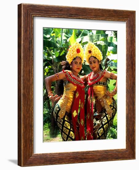 Golden Dancers in Traditional Dress, Bali, Indonesia-Bill Bachmann-Framed Photographic Print