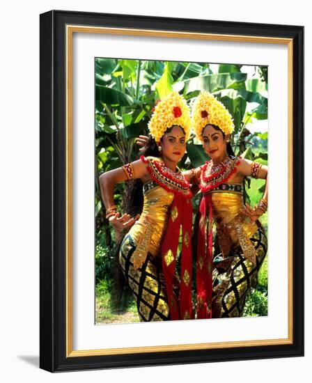 Golden Dancers in Traditional Dress, Bali, Indonesia-Bill Bachmann-Framed Photographic Print