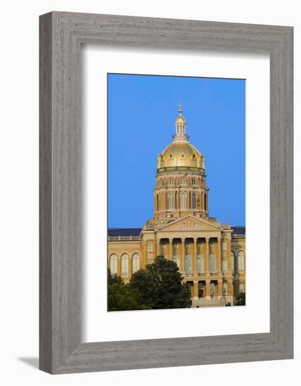 Golden dome of Iowa State Capital building, Des Moines, Iowa-null-Framed Photographic Print