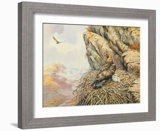 Golden Eagles at Eyrie-Carl Donner-Framed Giclee Print