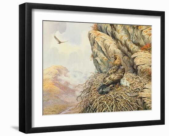 Golden Eagles at Eyrie-Carl Donner-Framed Giclee Print