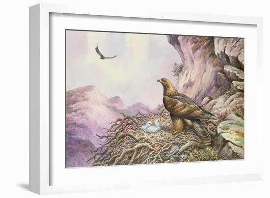 Golden Eagles at their Eyrie-Carl Donner-Framed Giclee Print