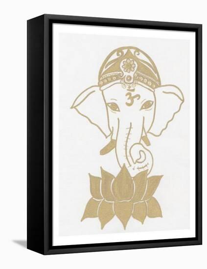 Golden Elephant Lotus-Pam Varacek-Framed Stretched Canvas