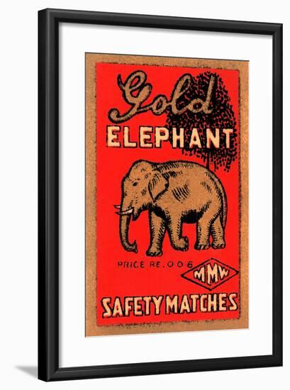 Golden Elephant-null-Framed Art Print