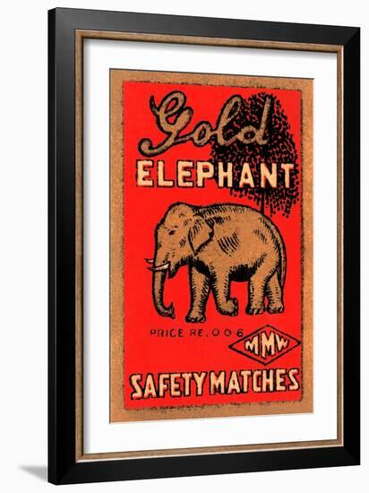 Golden Elephant-null-Framed Art Print