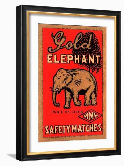 Golden Elephant-null-Framed Art Print