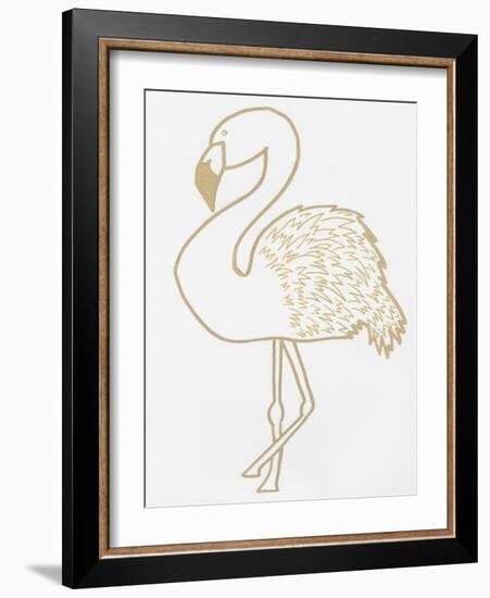 Golden Flamingo-Pam Varacek-Framed Art Print