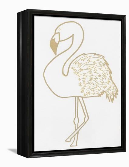 Golden Flamingo-Pam Varacek-Framed Stretched Canvas
