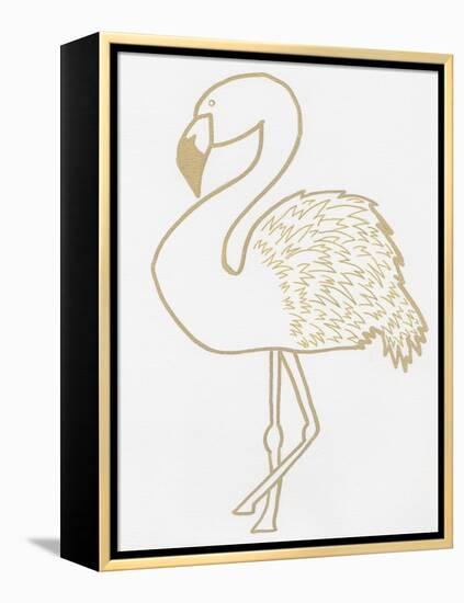 Golden Flamingo-Pam Varacek-Framed Stretched Canvas