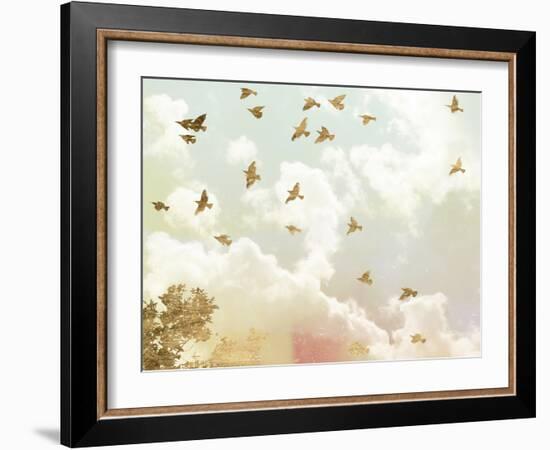 Golden Flight I-Jennifer Goldberger-Framed Art Print