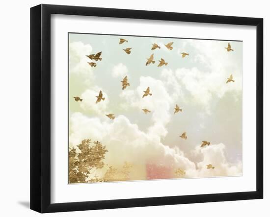 Golden Flight I-Jennifer Goldberger-Framed Art Print