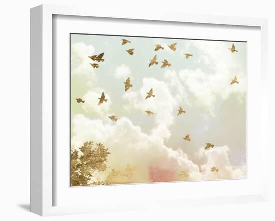 Golden Flight I-Jennifer Goldberger-Framed Art Print