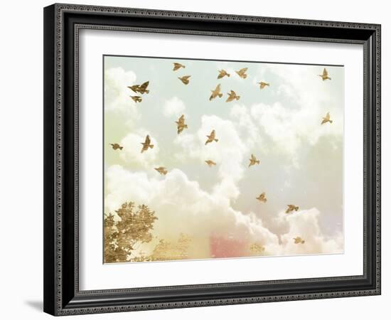 Golden Flight I-Jennifer Goldberger-Framed Art Print