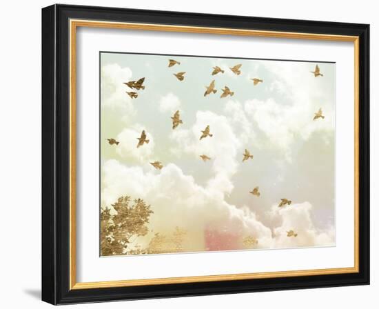 Golden Flight I-Jennifer Goldberger-Framed Art Print