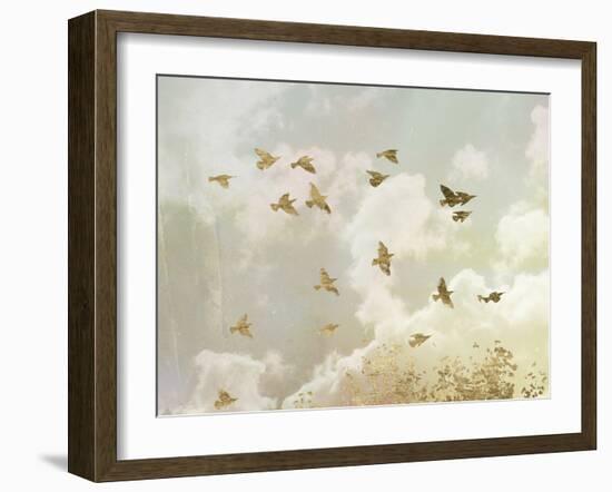 Golden Flight II-Jennifer Goldberger-Framed Art Print