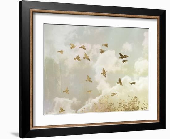 Golden Flight II-Jennifer Goldberger-Framed Art Print
