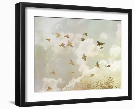 Golden Flight II-Jennifer Goldberger-Framed Art Print