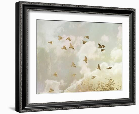 Golden Flight II-Jennifer Goldberger-Framed Art Print