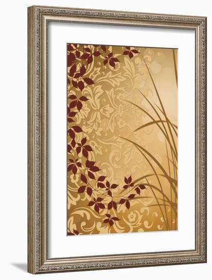 Golden Flourish II-Edward Aparicio-Framed Giclee Print