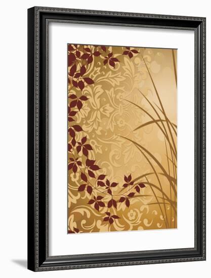 Golden Flourish II-Edward Aparicio-Framed Giclee Print