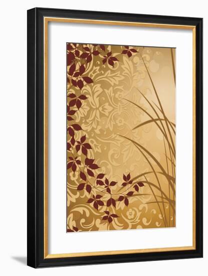 Golden Flourish II-Edward Aparicio-Framed Giclee Print