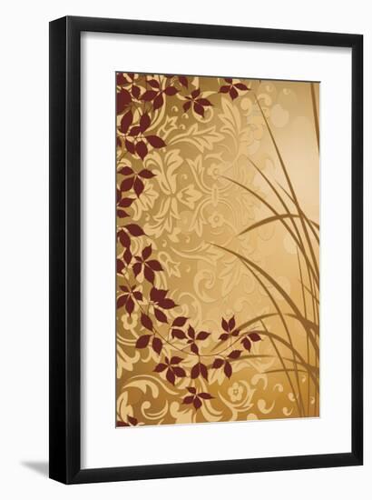 Golden Flourish II-Edward Aparicio-Framed Giclee Print