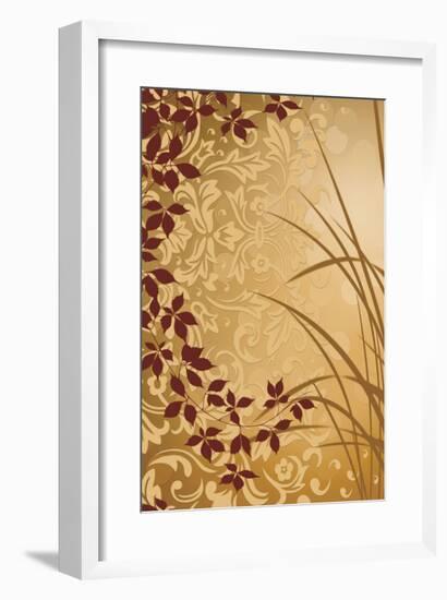 Golden Flourish II-Edward Aparicio-Framed Giclee Print