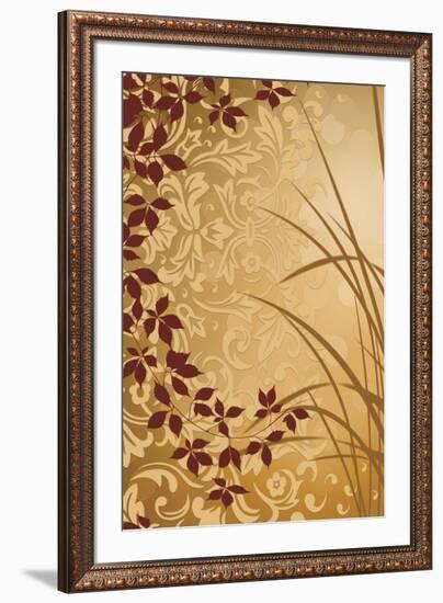 Golden Flourish II-Edward Aparicio-Framed Giclee Print