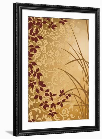 Golden Flourish II-Edward Aparicio-Framed Giclee Print