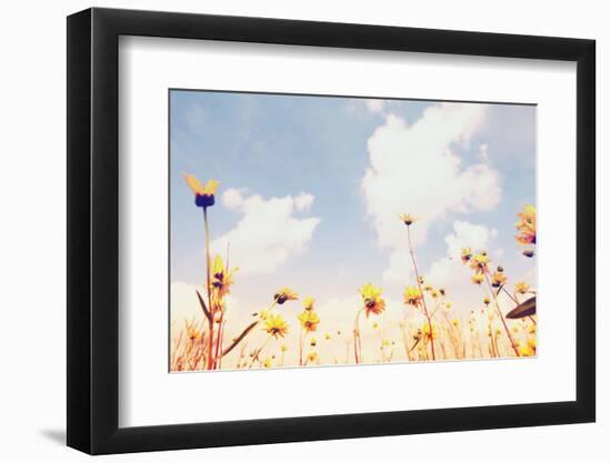 Golden Flowers. Instagram Effect-soupstock-Framed Photographic Print