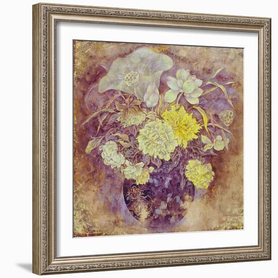 Golden Flowers-Cai Xiaoli-Framed Giclee Print