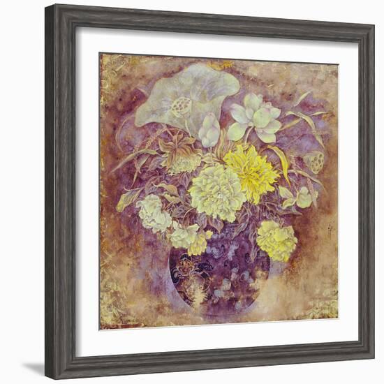 Golden Flowers-Cai Xiaoli-Framed Giclee Print