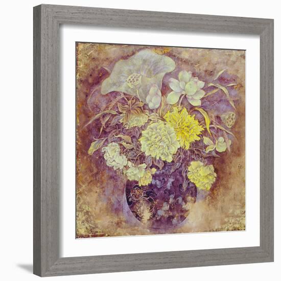 Golden Flowers-Cai Xiaoli-Framed Giclee Print