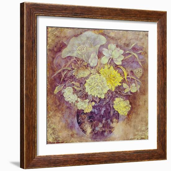 Golden Flowers-Cai Xiaoli-Framed Giclee Print