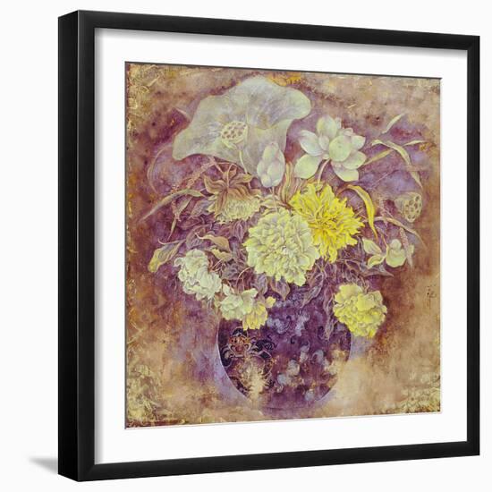 Golden Flowers-Cai Xiaoli-Framed Giclee Print