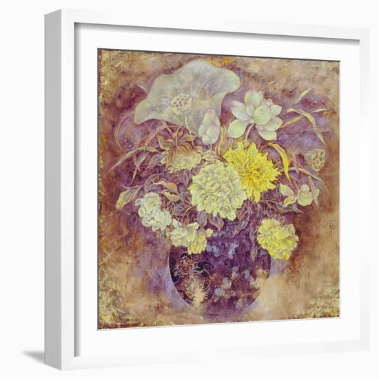 Golden Flowers-Cai Xiaoli-Framed Giclee Print