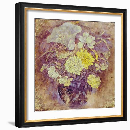 Golden Flowers-Cai Xiaoli-Framed Giclee Print