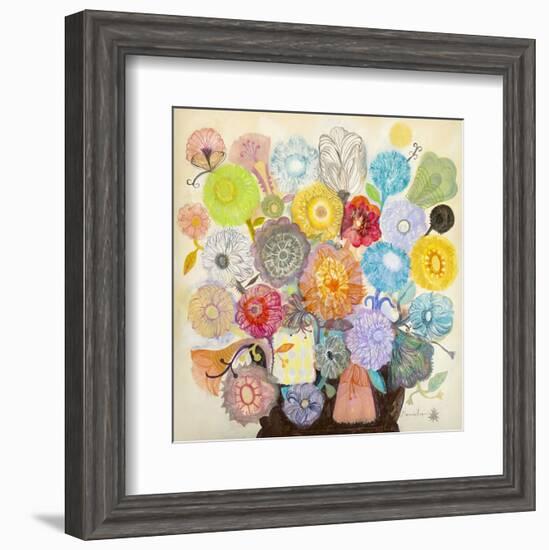 Golden Flowers-Mercedes Lagunas-Framed Art Print