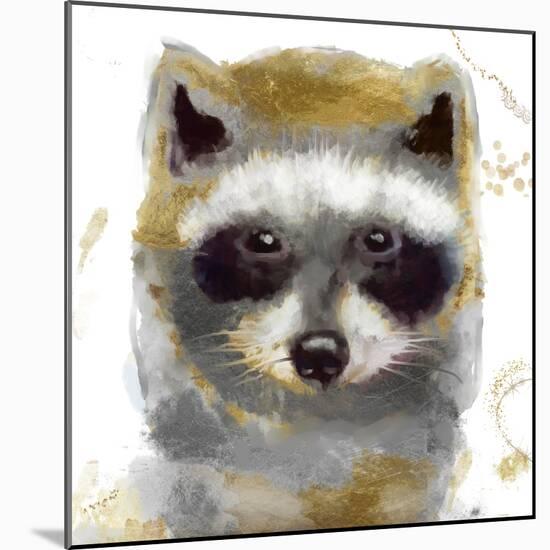 Golden Forest - Raccoon-null-Mounted Giclee Print