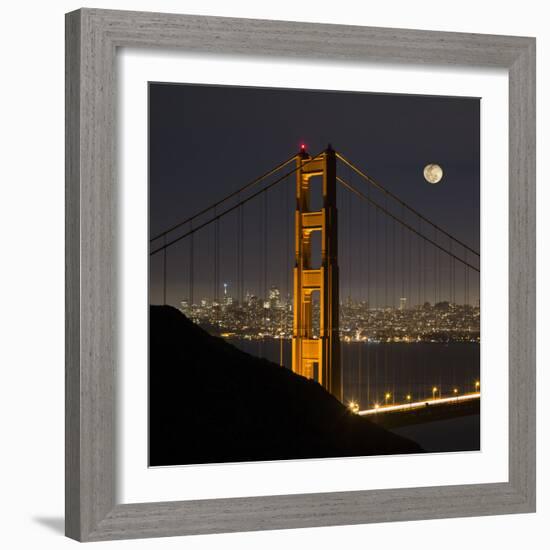 Golden Gate and Moon-Moises Levy-Framed Photographic Print