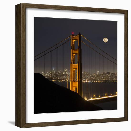 Golden Gate and Moon-Moises Levy-Framed Photographic Print