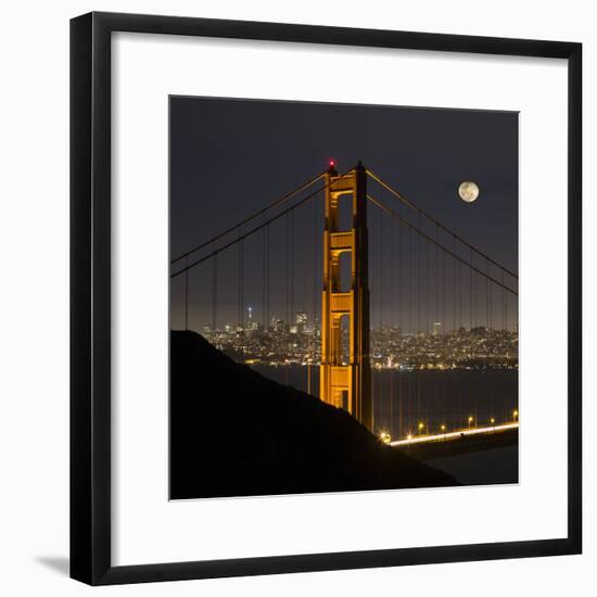 Golden Gate and Moon-Moises Levy-Framed Photographic Print