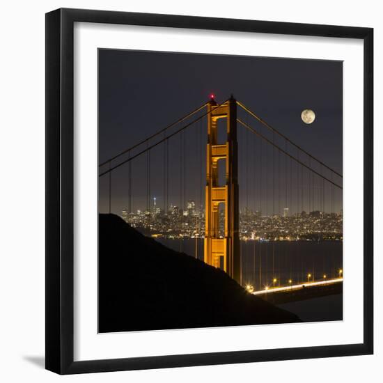 Golden Gate and Moon-Moises Levy-Framed Photographic Print