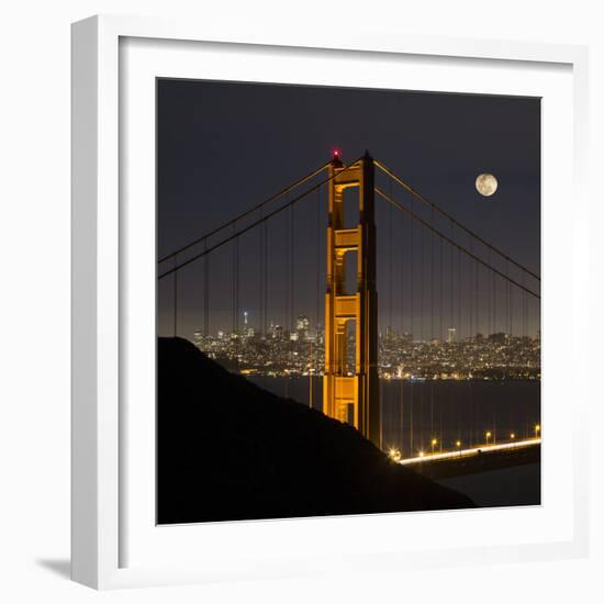 Golden Gate and Moon-Moises Levy-Framed Premium Photographic Print